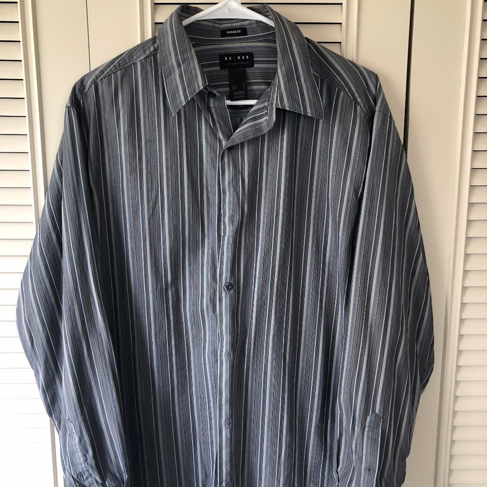 Blue and Grey Collared Shirt